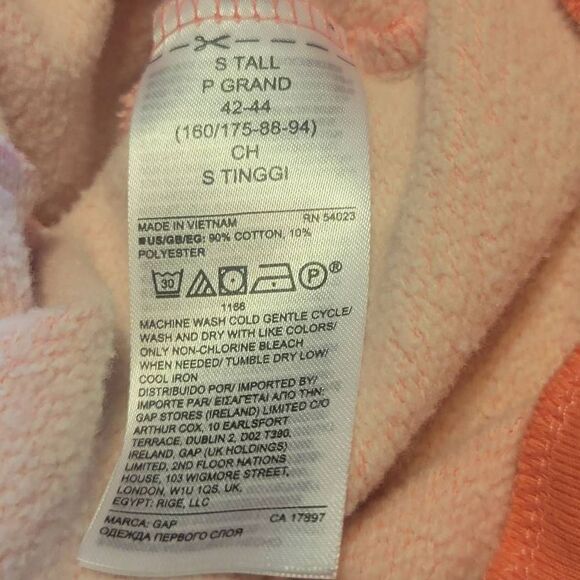 Gap Sweats Coral Crew Neck Sweatshirt Size Small (Tall 42-44) - Picture 6 of 6